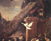 Peacocks And Ducks - 梅尔基奥尔·德·宏德柯特